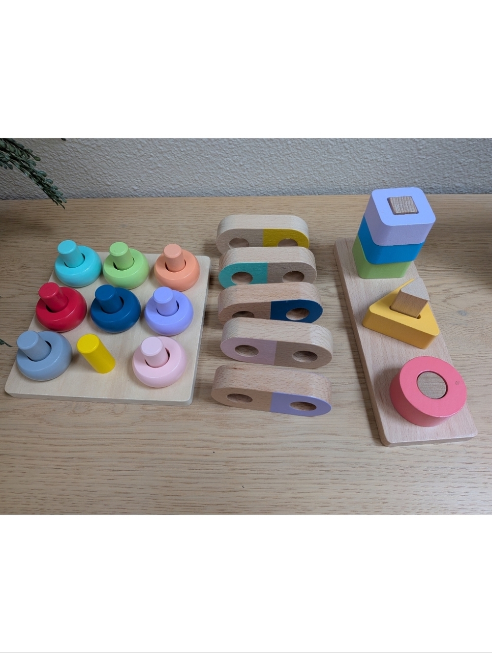 Kiwico Battat Colorful Wooden Puzzles Baby Toddler Montessori Learning Toys